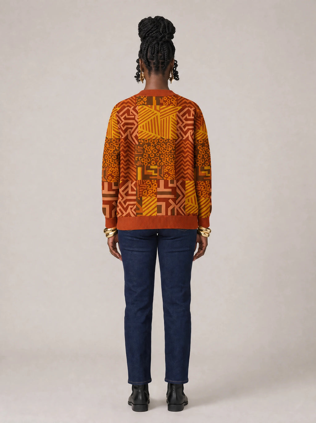 "Viraka" Cardigan — back view on model