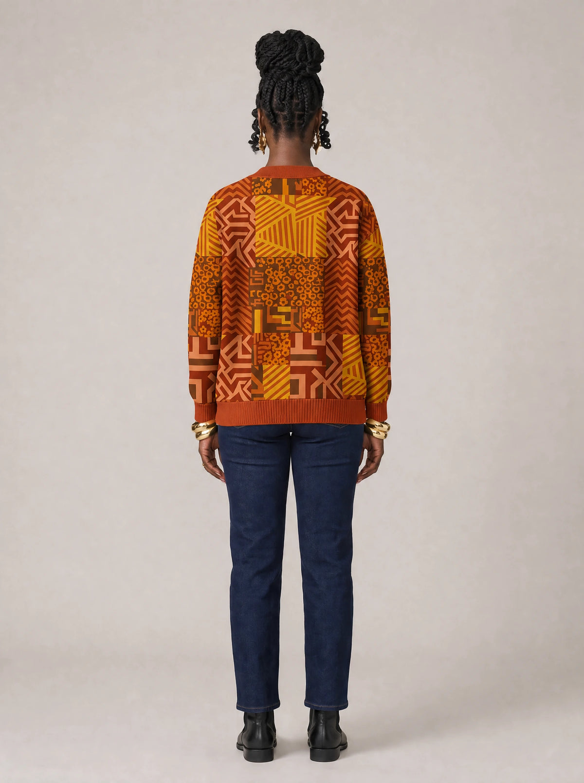 "Viraka" Cardigan — back view on model