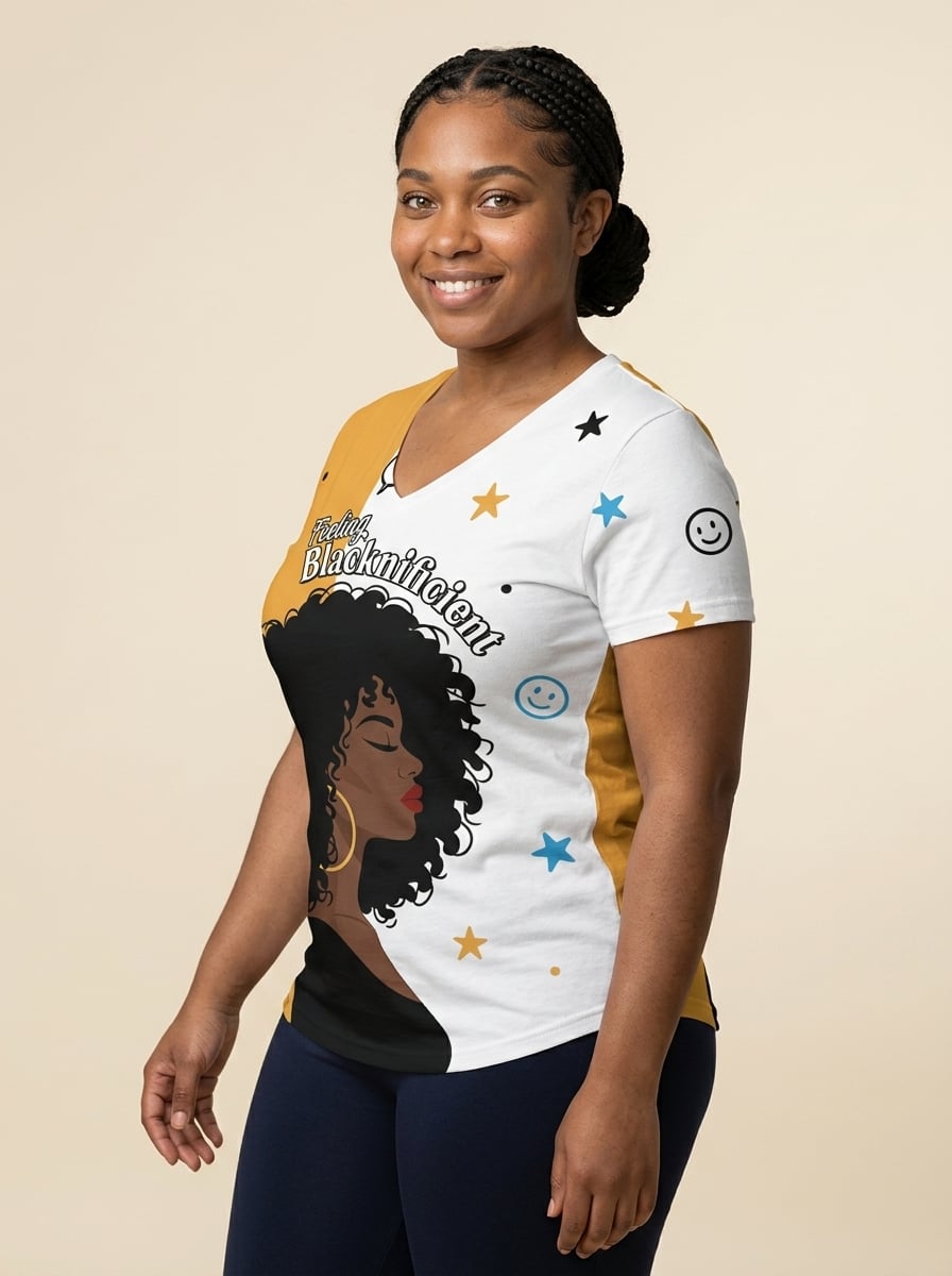 Feeling Blacknificient V-neck T-shirt