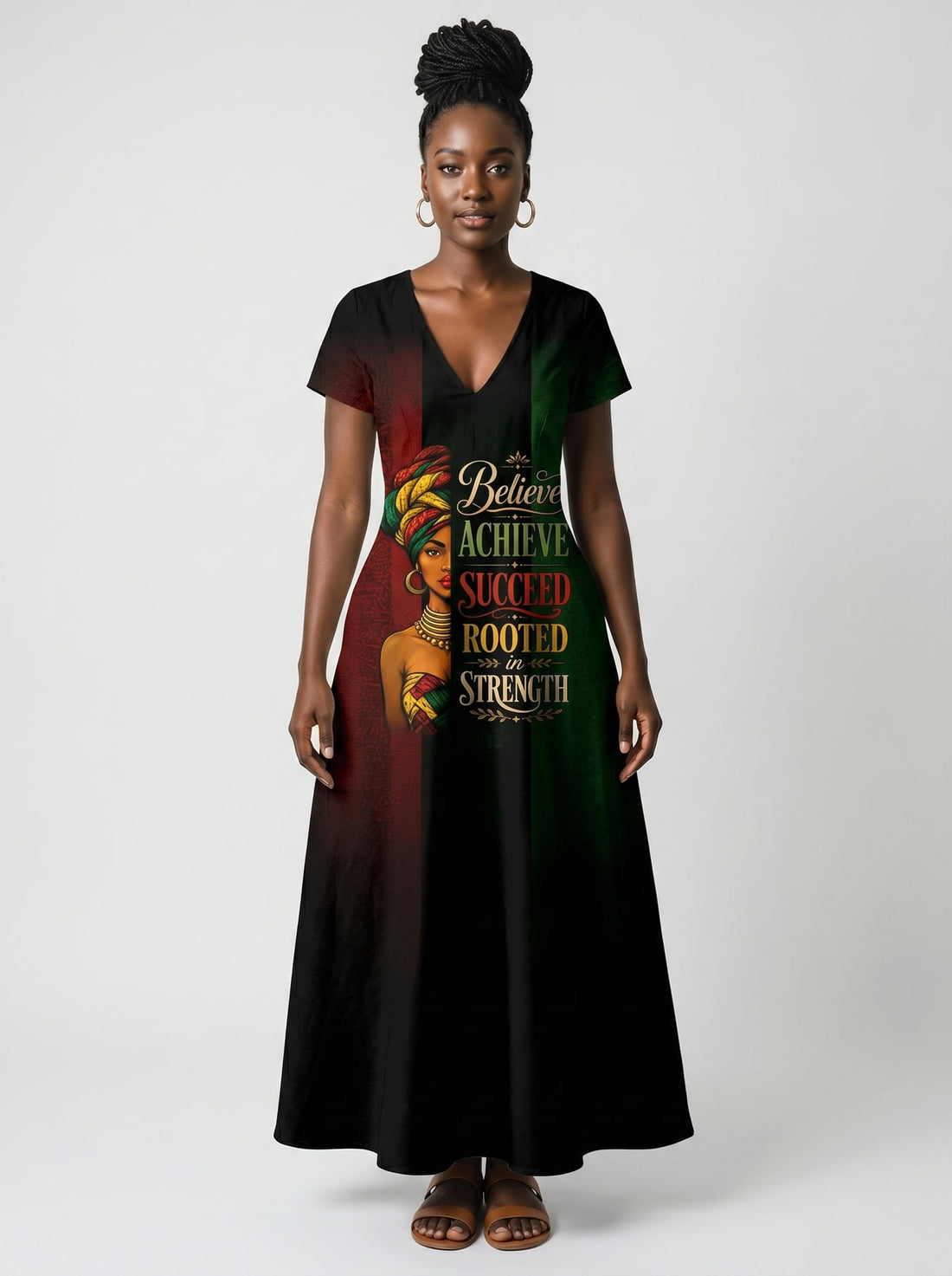 "Nguvu" Short Sleeve Maxi Dress
