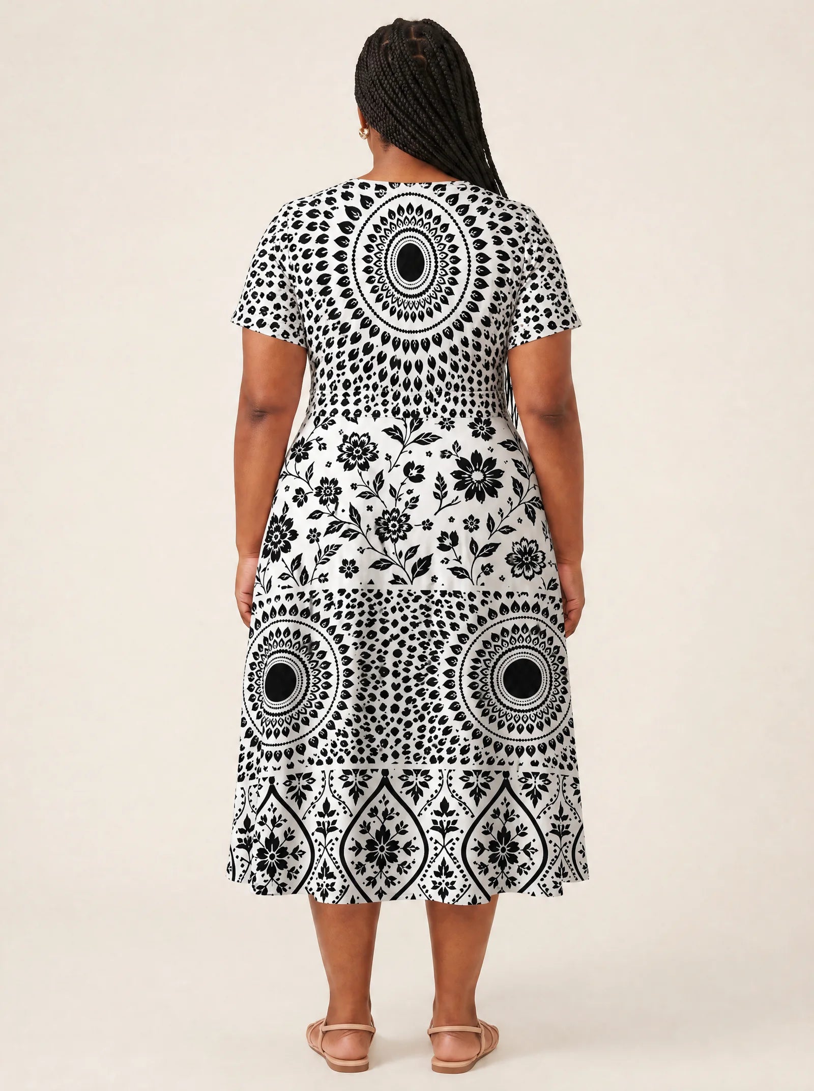 "Mwanga" V Neck Midi Dress