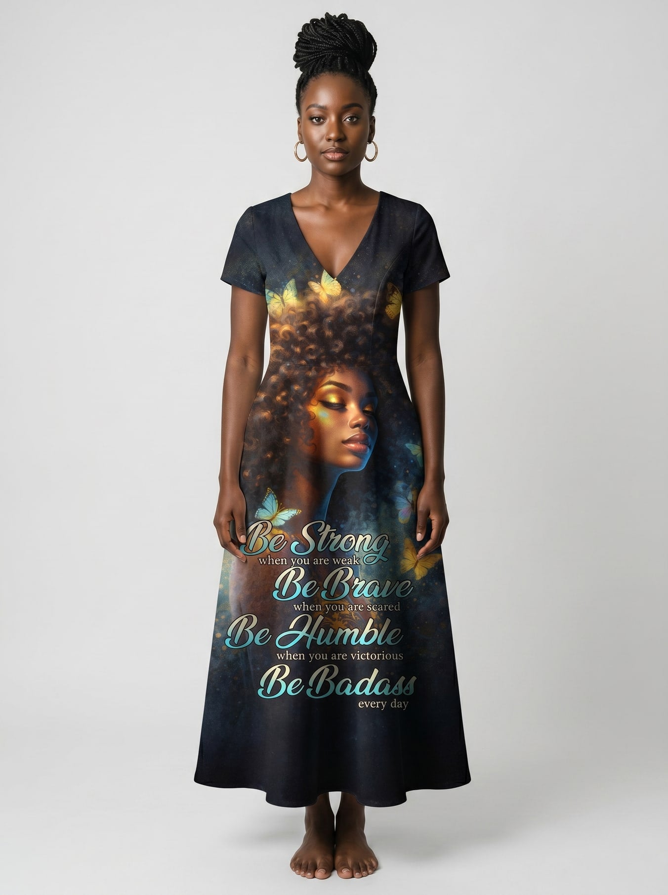 "Badass" Short Sleeve Maxi Dress