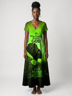 "Selah" Green" Short Sleeve Maxi Dress