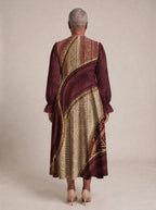 "Tapa" Long Puff Sleeve Dress — back view on model