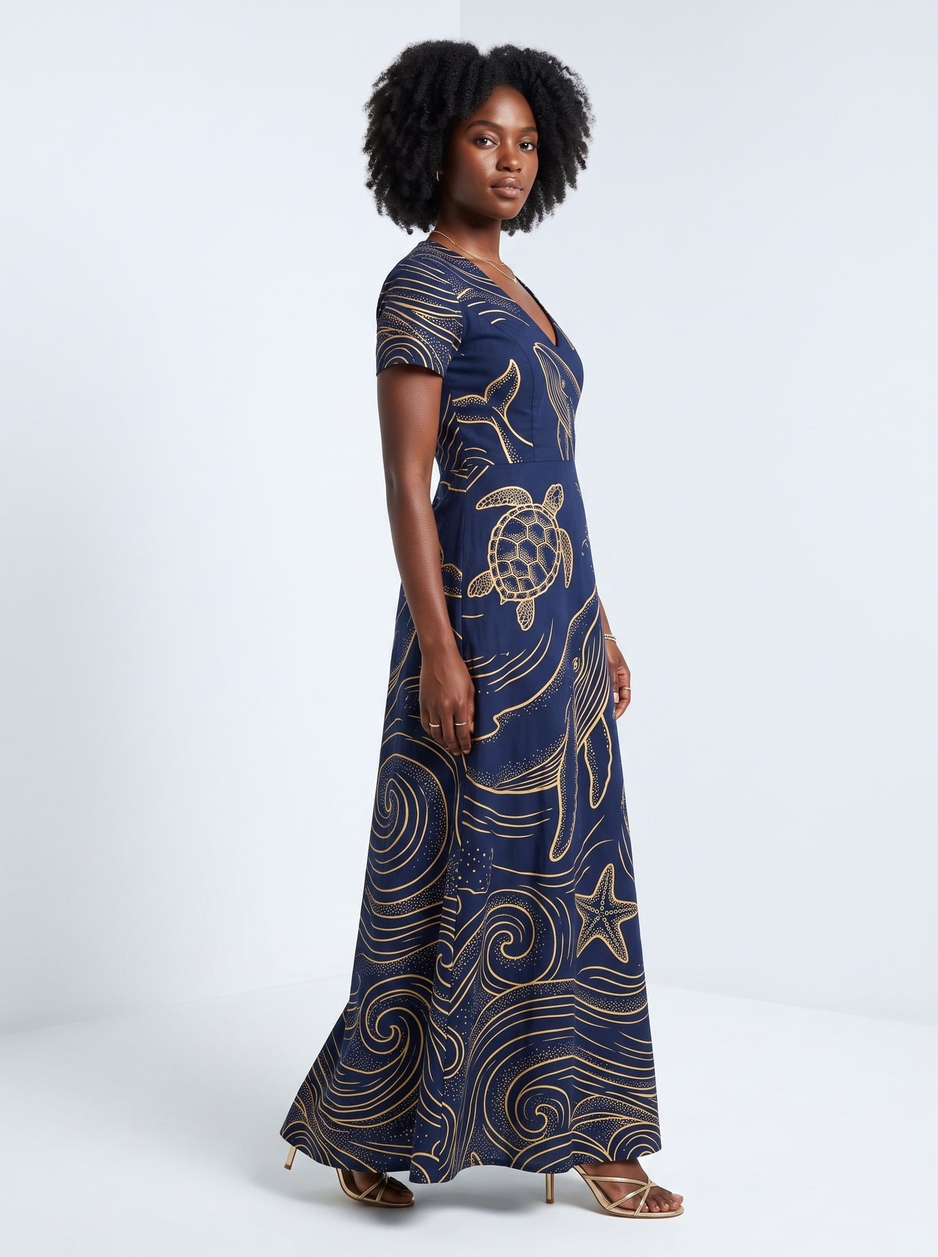 "Pwani" Short Sleeve Maxi Dress Promo