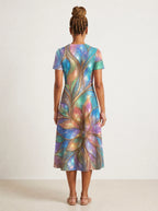 "Almasi" V Neck Midi Dress