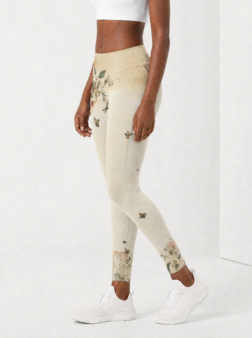 Gorgeous Black Queen Leggings — side view on model