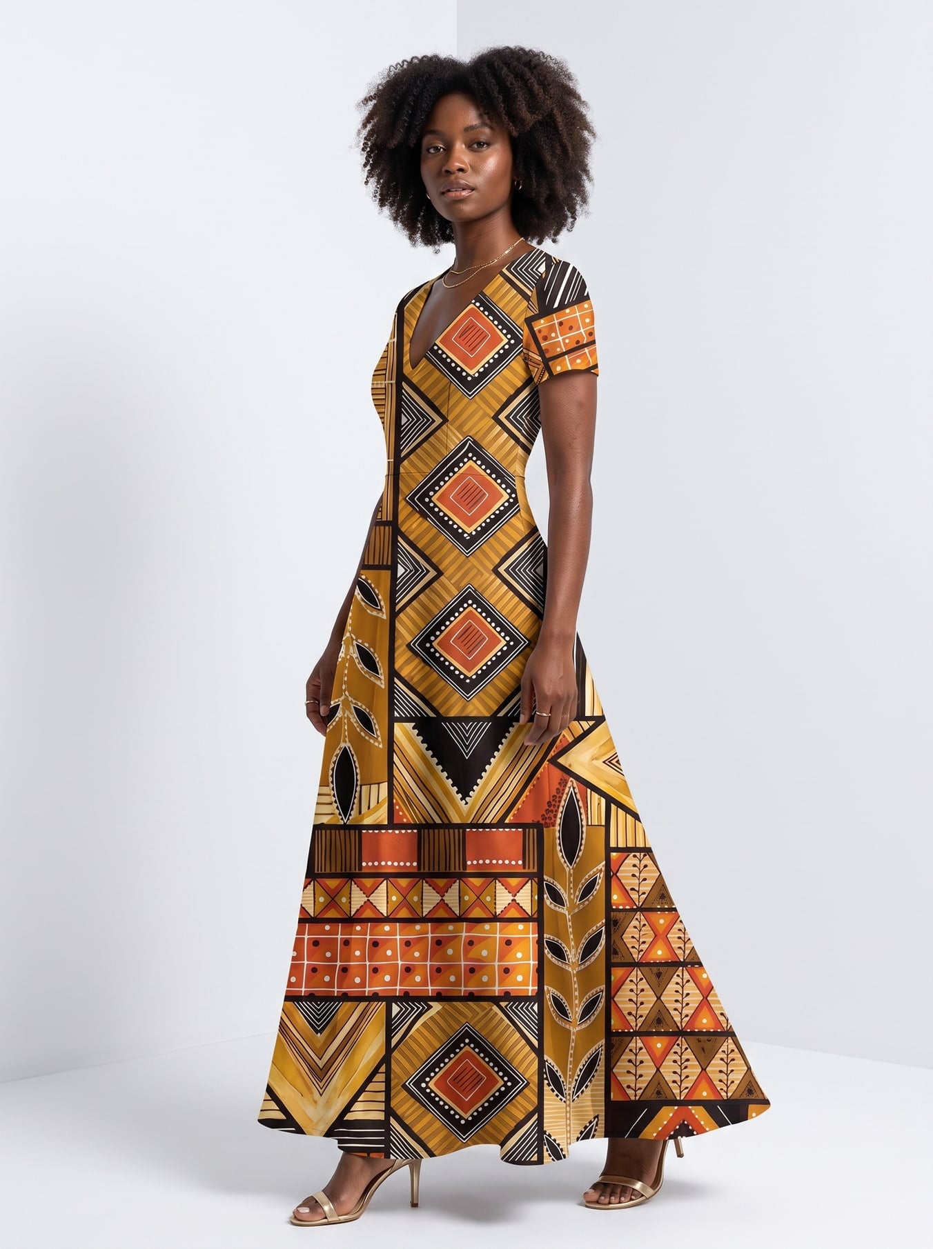 "Ardhi" Short Sleeve Maxi Dress