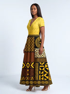 "Manjano" Short Sleeve Maxi Dress