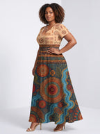 "Mto" Short Sleeve Maxi Dress