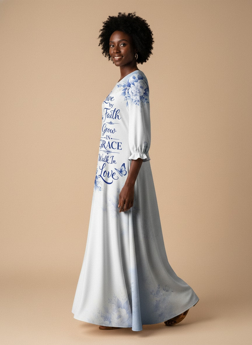 "Neema" Long Sleeve Maxi Dress