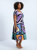 "Sanaa" Sweetheart Midi Dress