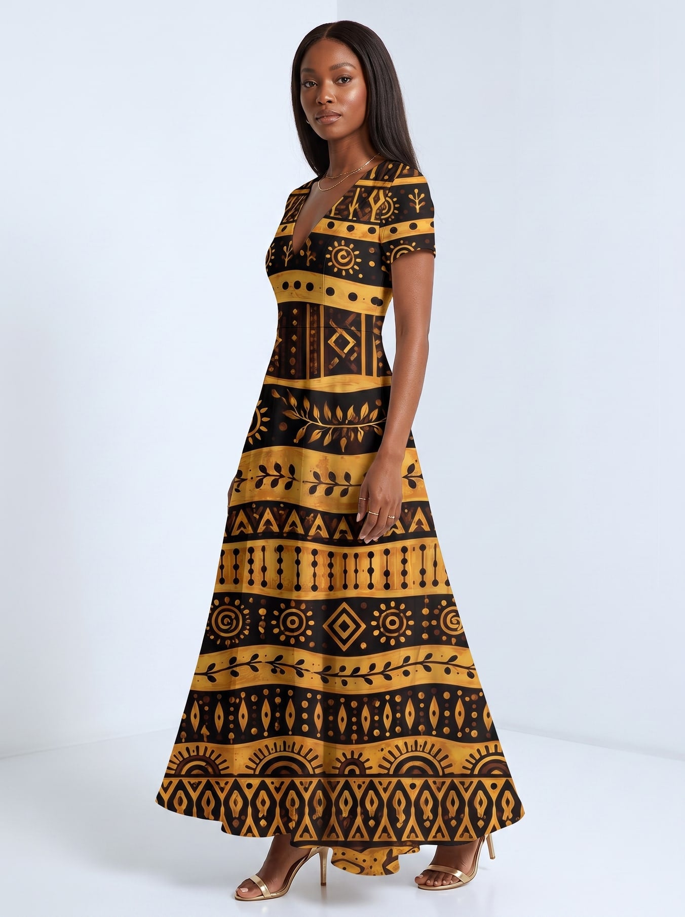 Baraka Short Sleeve Maxi Dress