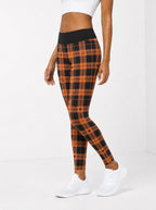 "Zulia" Halloween Leggings — side view on model, walking