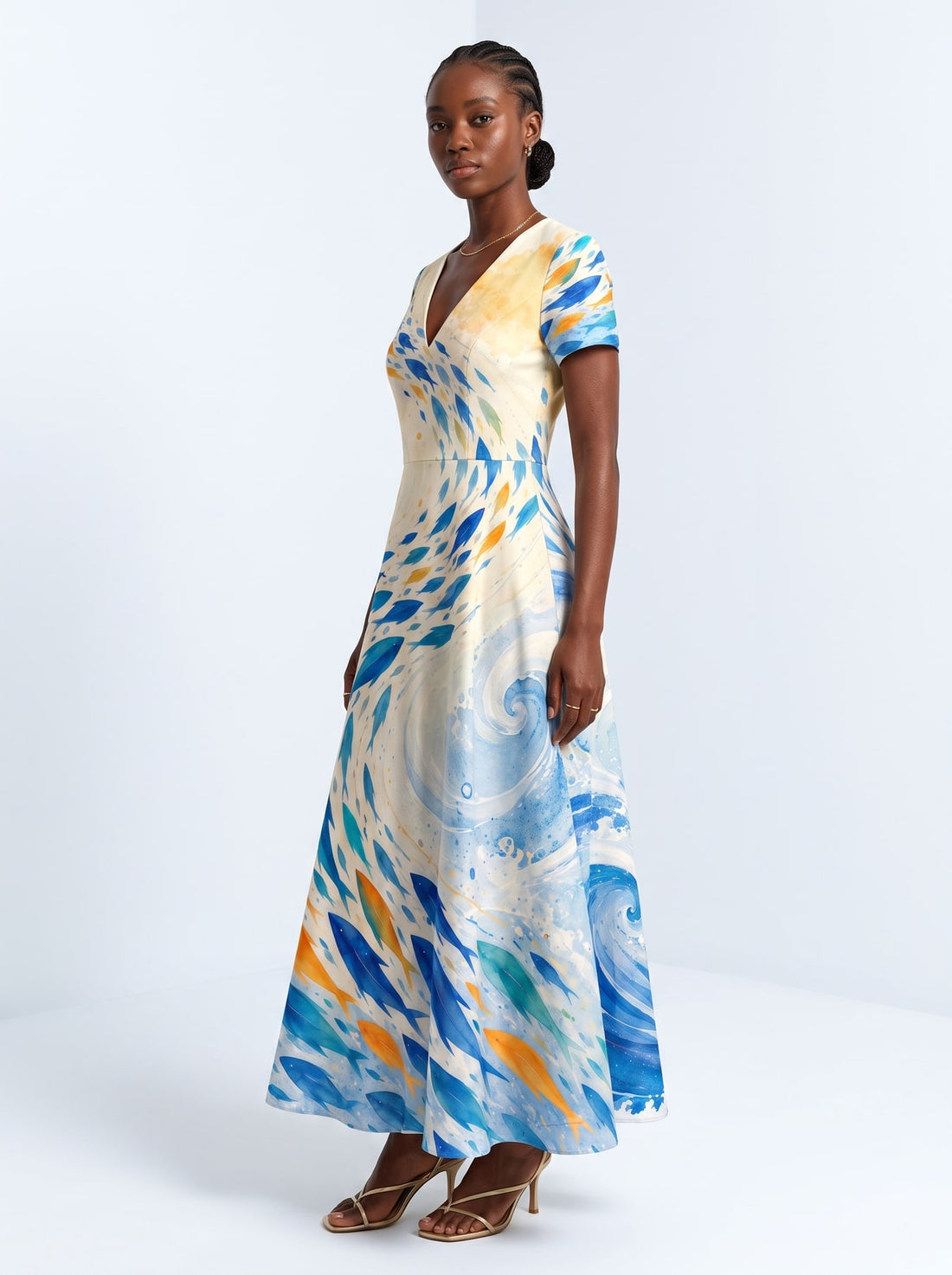 "Samaki" Short Sleeve Maxi Dress Promo