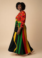 "Kwanza" Long Sleeve Maxi Dress