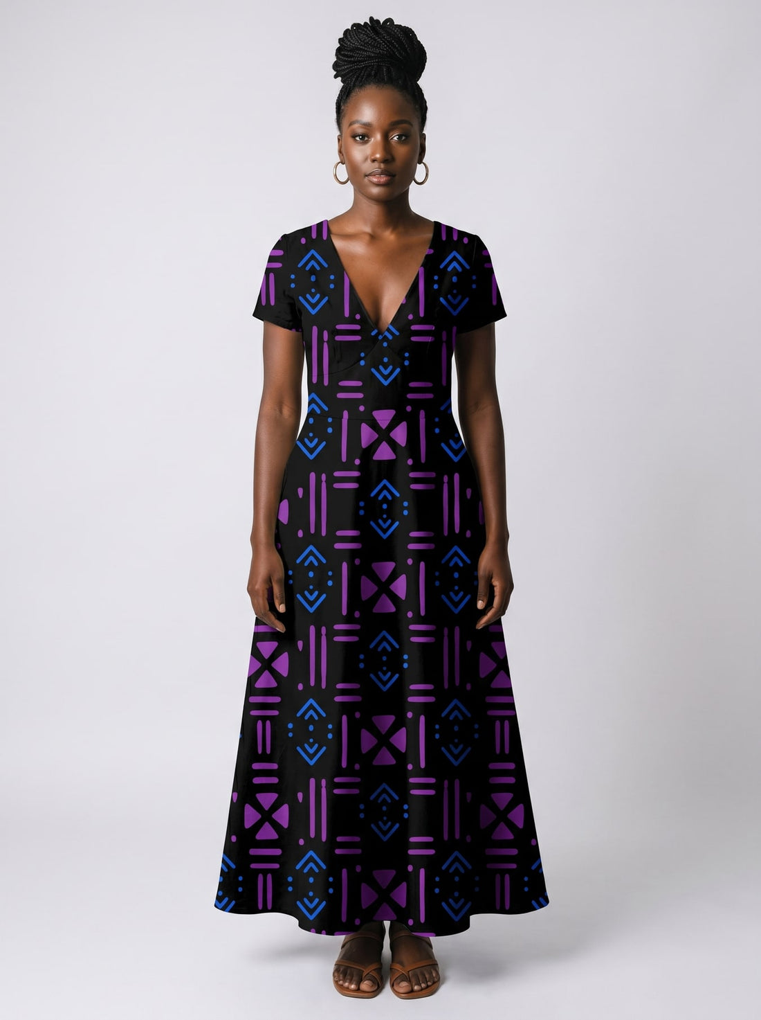 "Bamako" Short Sleeve Maxi Dress