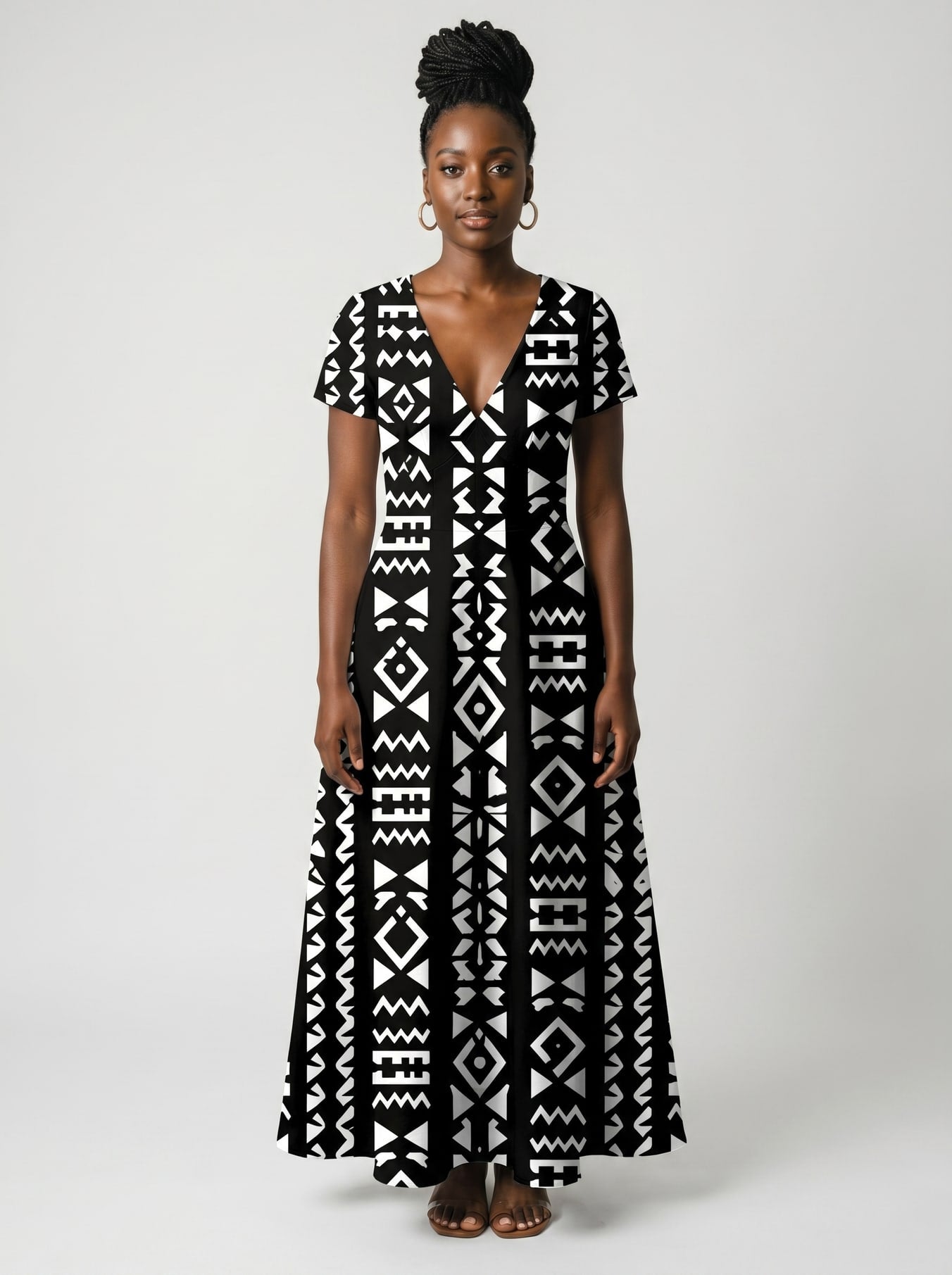 "Kuba" Short Sleeve Maxi Dress