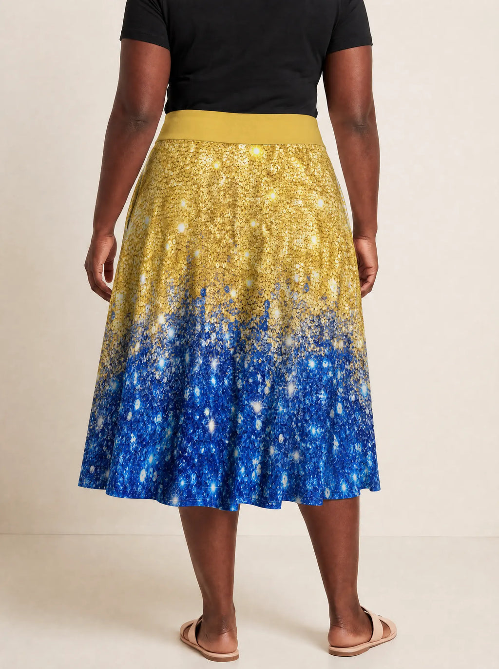 "Angaza" Twirl Skirt — back view on model