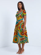 "Taji" Sweetheart Midi Dress