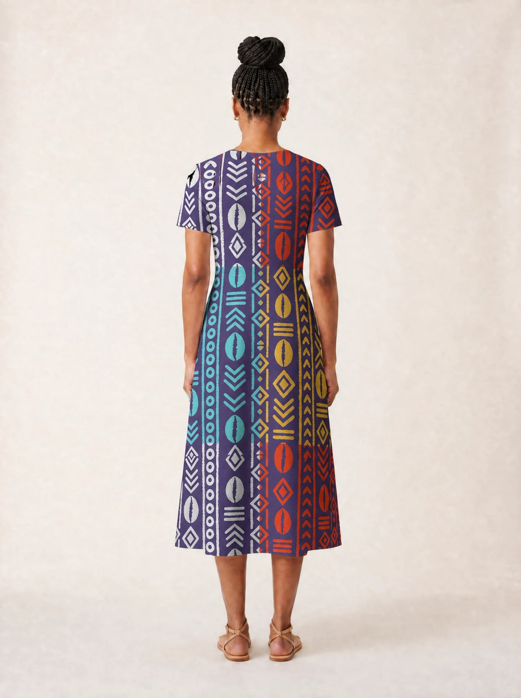 "Oshun Zamani" V Neck Midi Dress Promo
