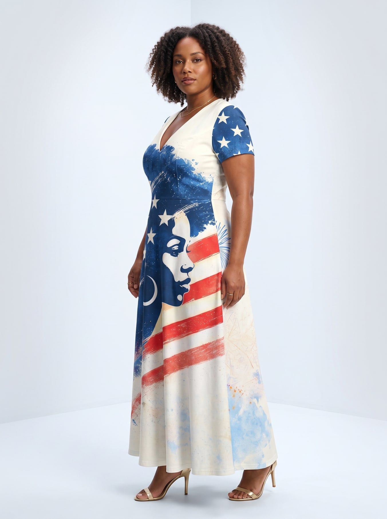 "Freedom" Short Sleeve Maxi Dress