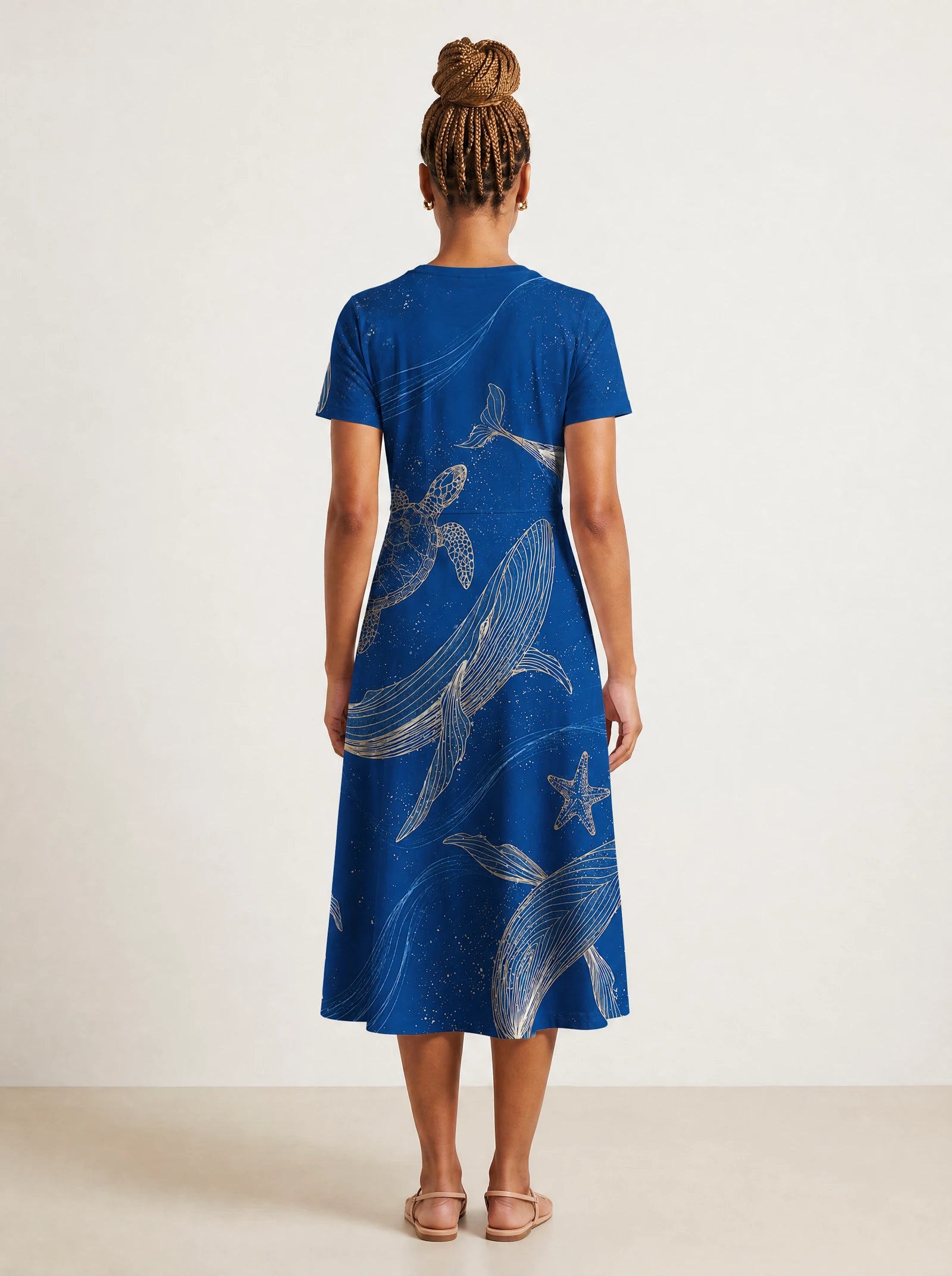 "Pwani" V Neck Midi Dress