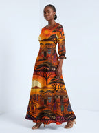 "Kijiji" Long Sleeve Maxi Dress