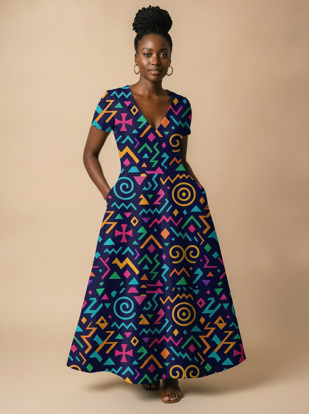 "Ubuntu" Short Sleeve Maxi Dress