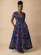 "Ubuntu" Short Sleeve Maxi Dress