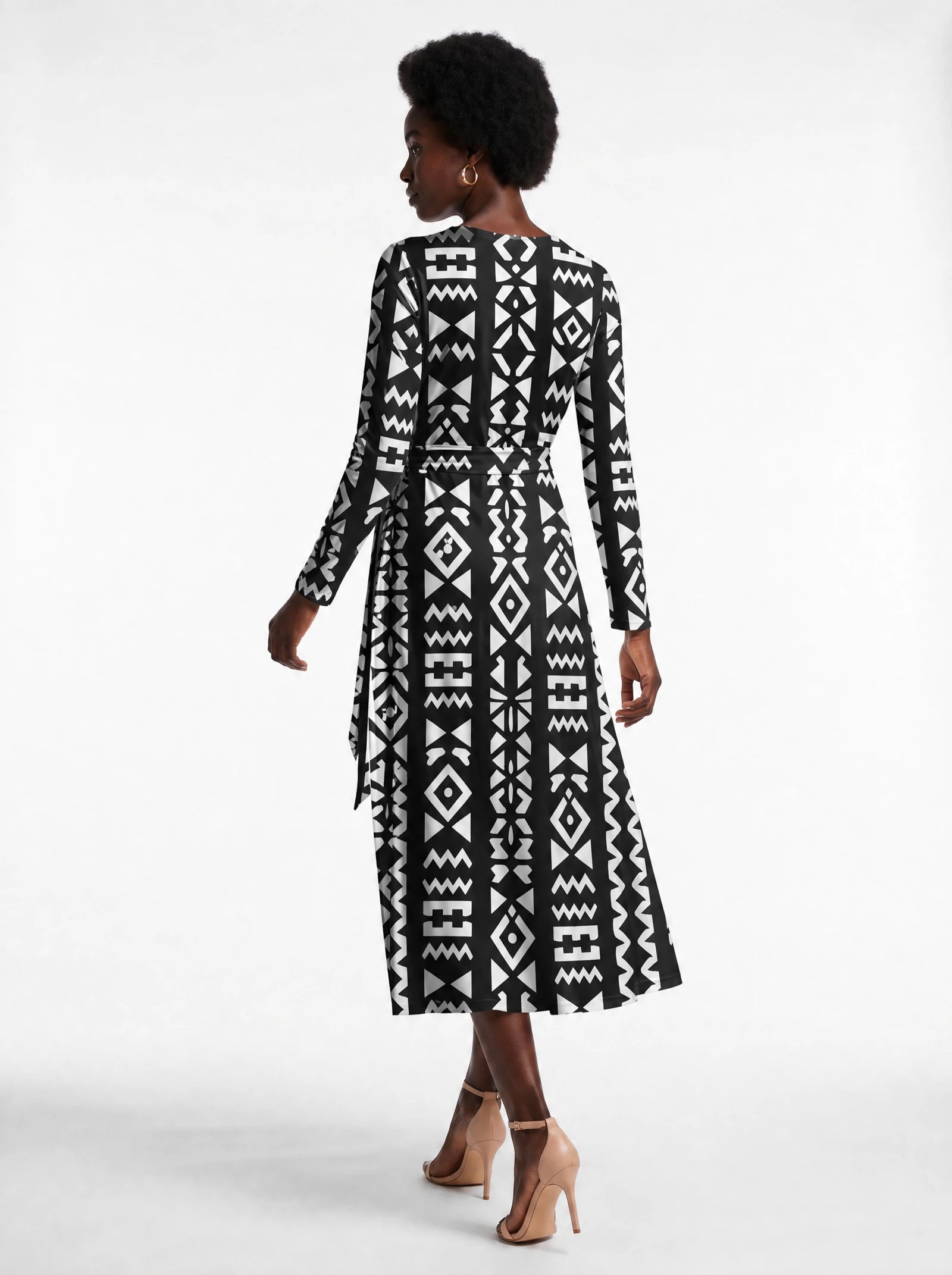 "Kuba" Viscose Midi Dress — back view on model