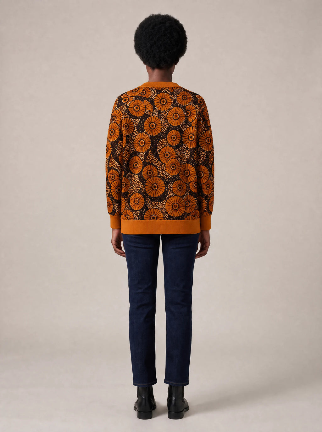 "Shada" Cardigan — back view on model