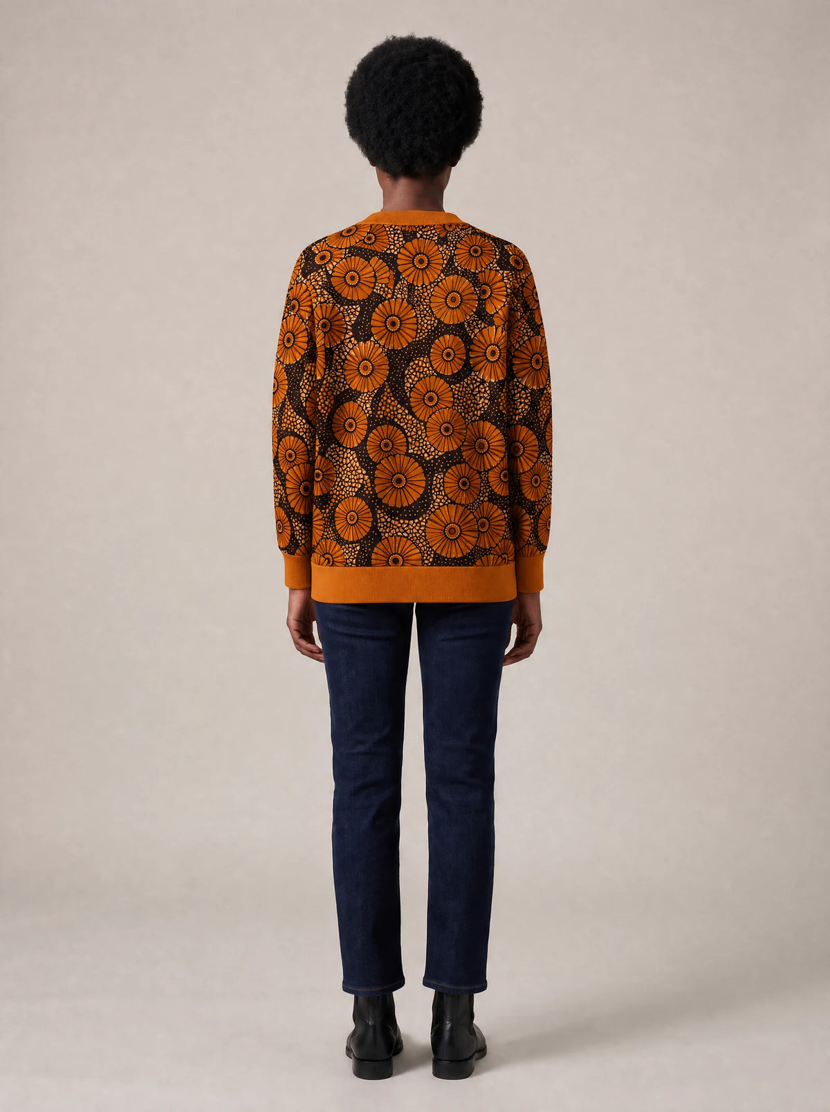"Shada" Cardigan — back view on model
