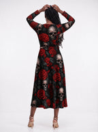 "Uchawi" Long Sleeve Midaxi Dress — back view on model