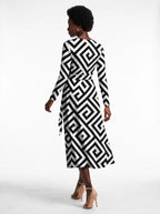 "Zamu" Viscose Midi Dress — back view on model
