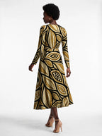 "Ashanti" Viscose Midi Dress — back view on model