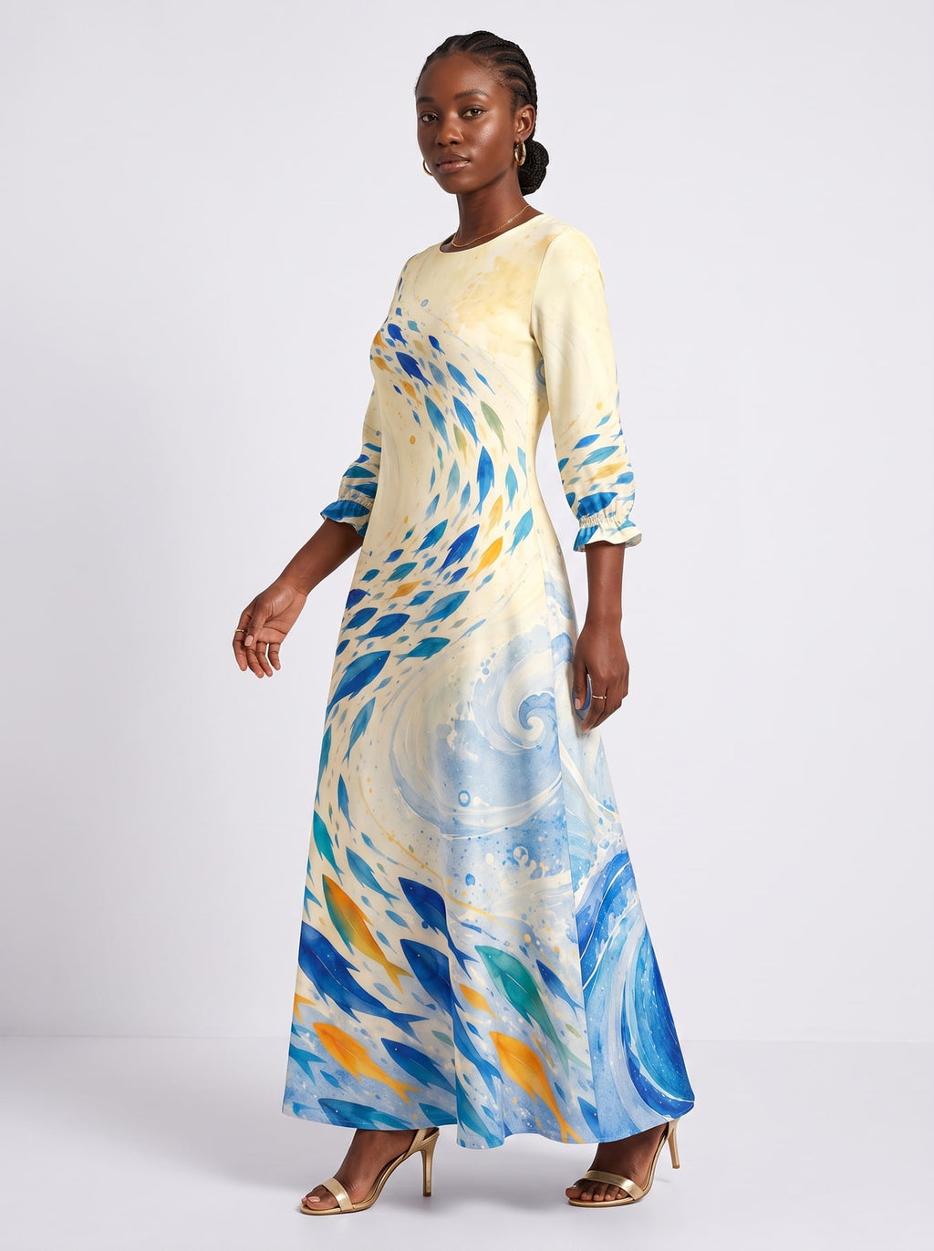 "Samaki" Long Sleeve Maxi Dress