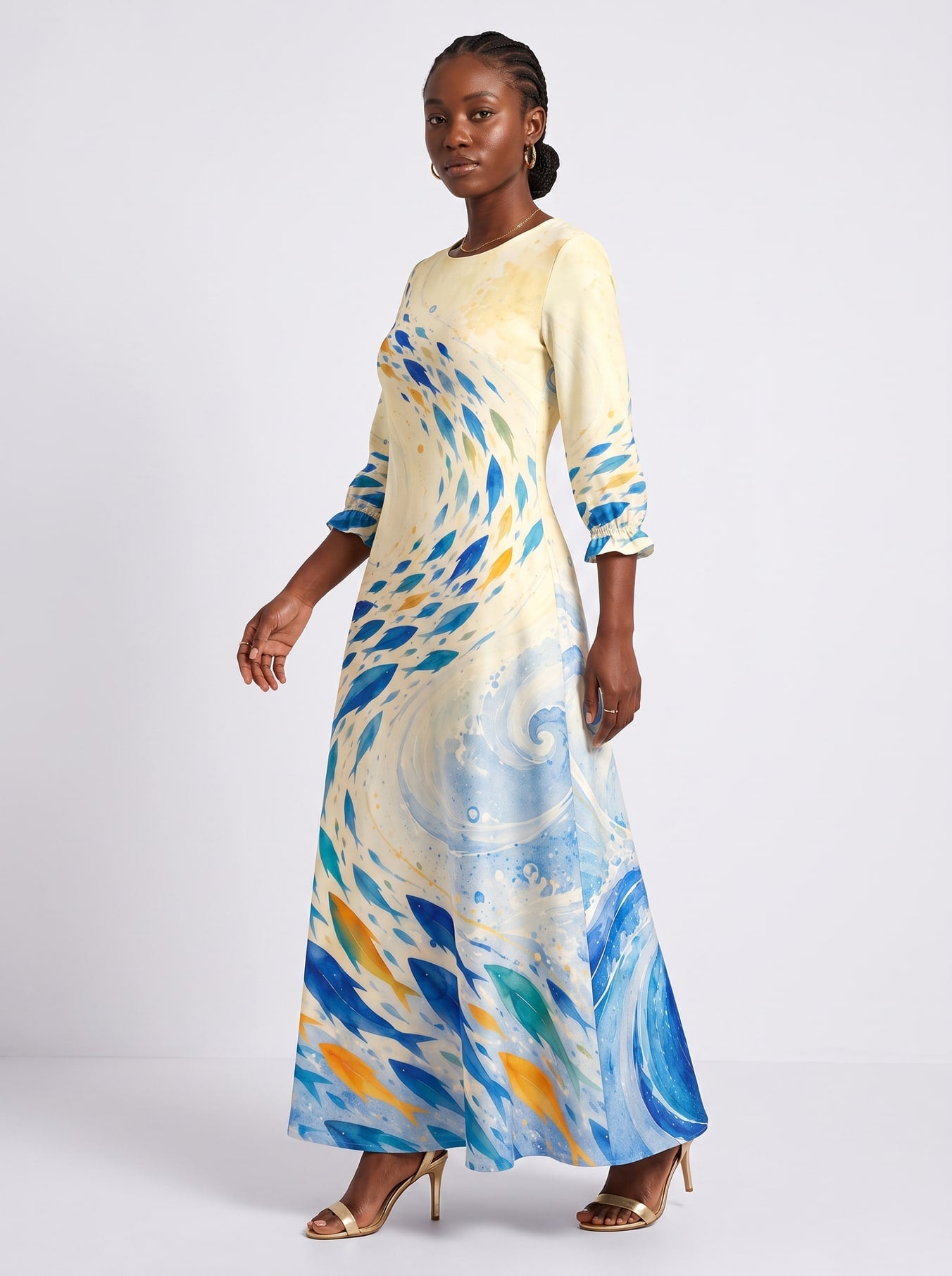 "Samaki" Long Sleeve Maxi Dress