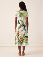 "Ndege" V Neck Midi Dress