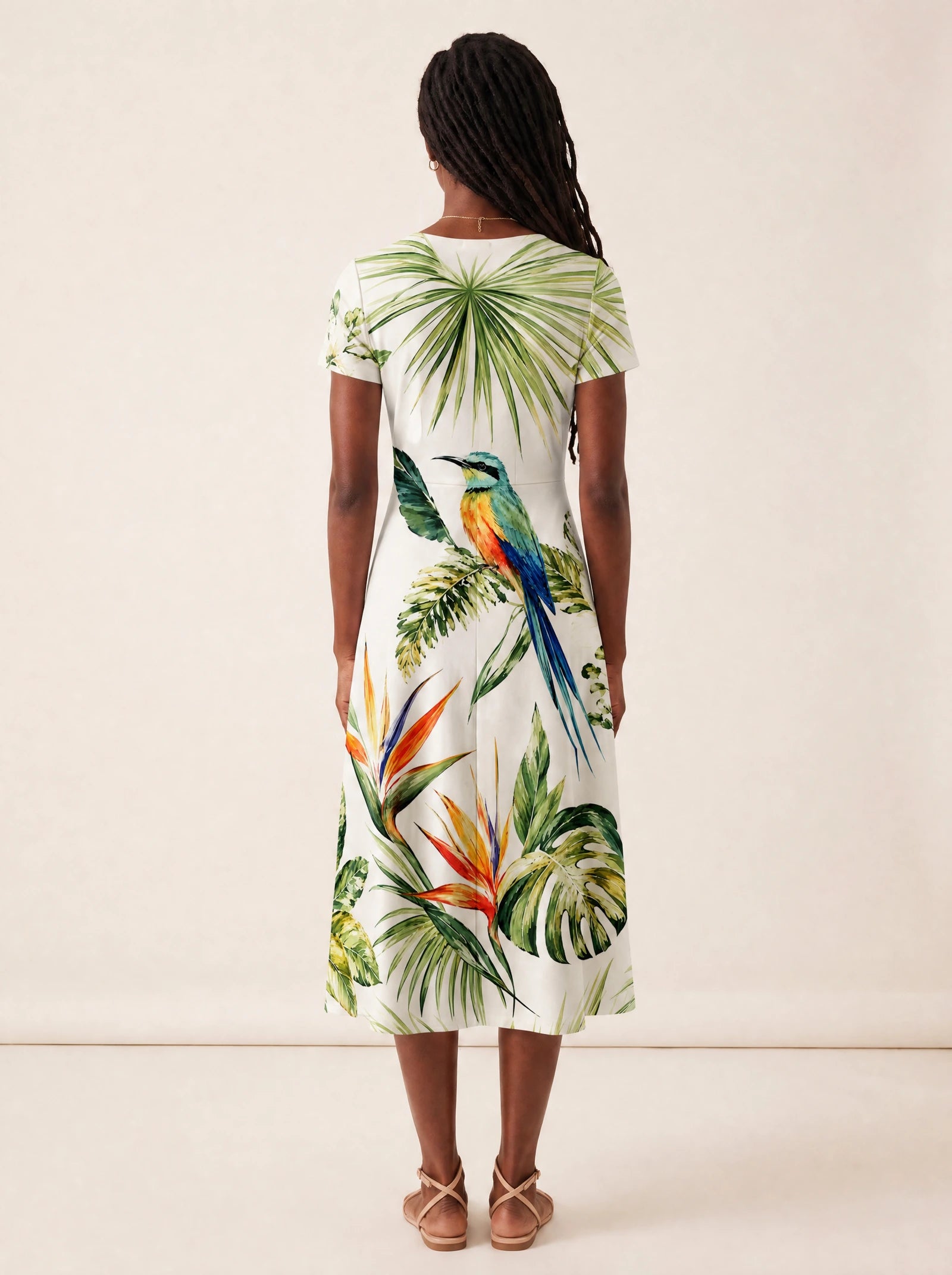 "Ndege" V Neck Midi Dress