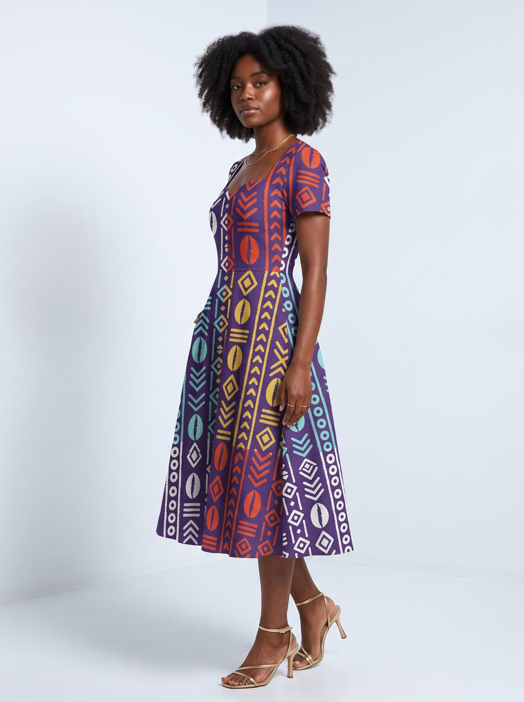 "Oshun Zamani" Sweetheart Midi Dress