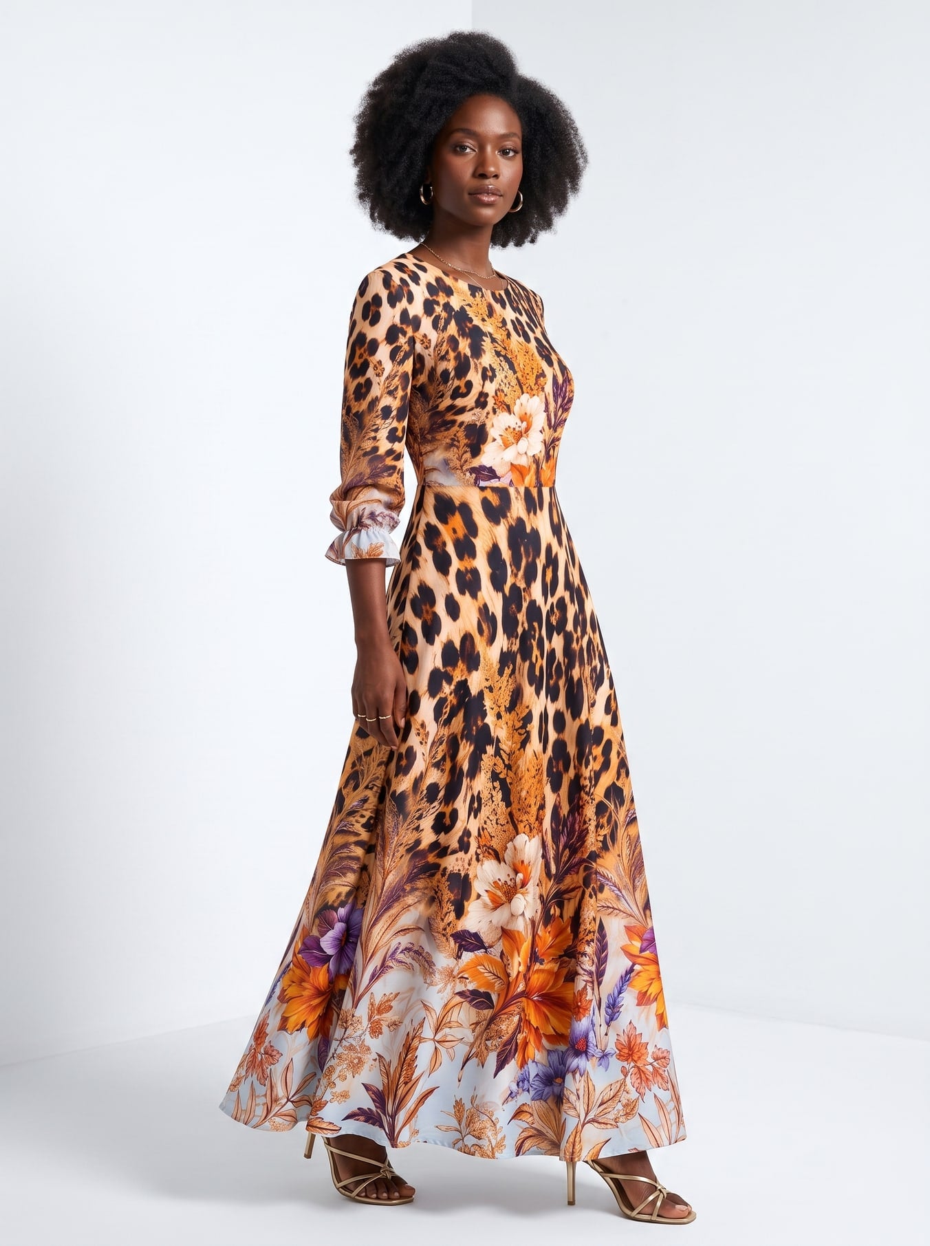 "Madoa" Long Sleeve Maxi Dress
