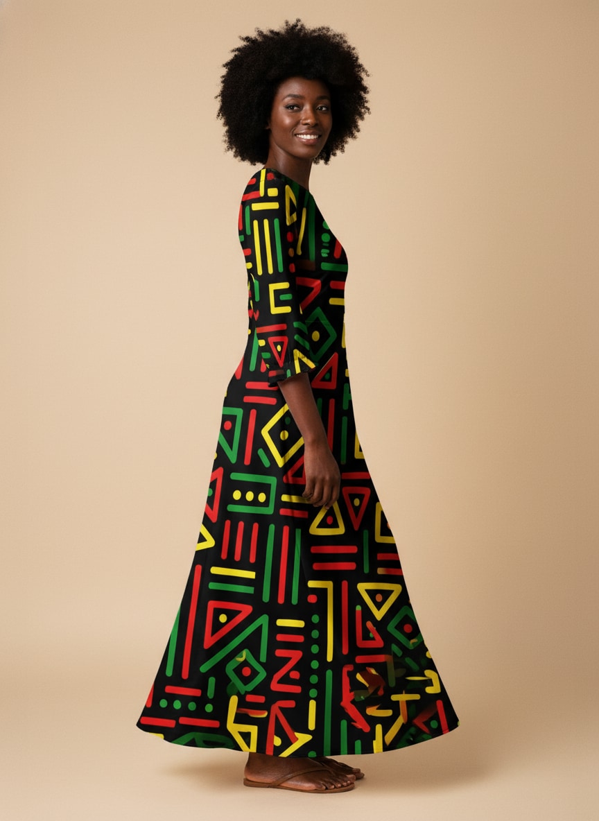 "Nairobi" Long Sleeve Maxi Dress