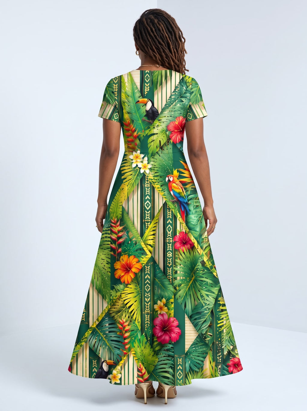 "Msitu" Short Sleeve Maxi Dress