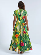 "Msitu" Short Sleeve Maxi Dress
