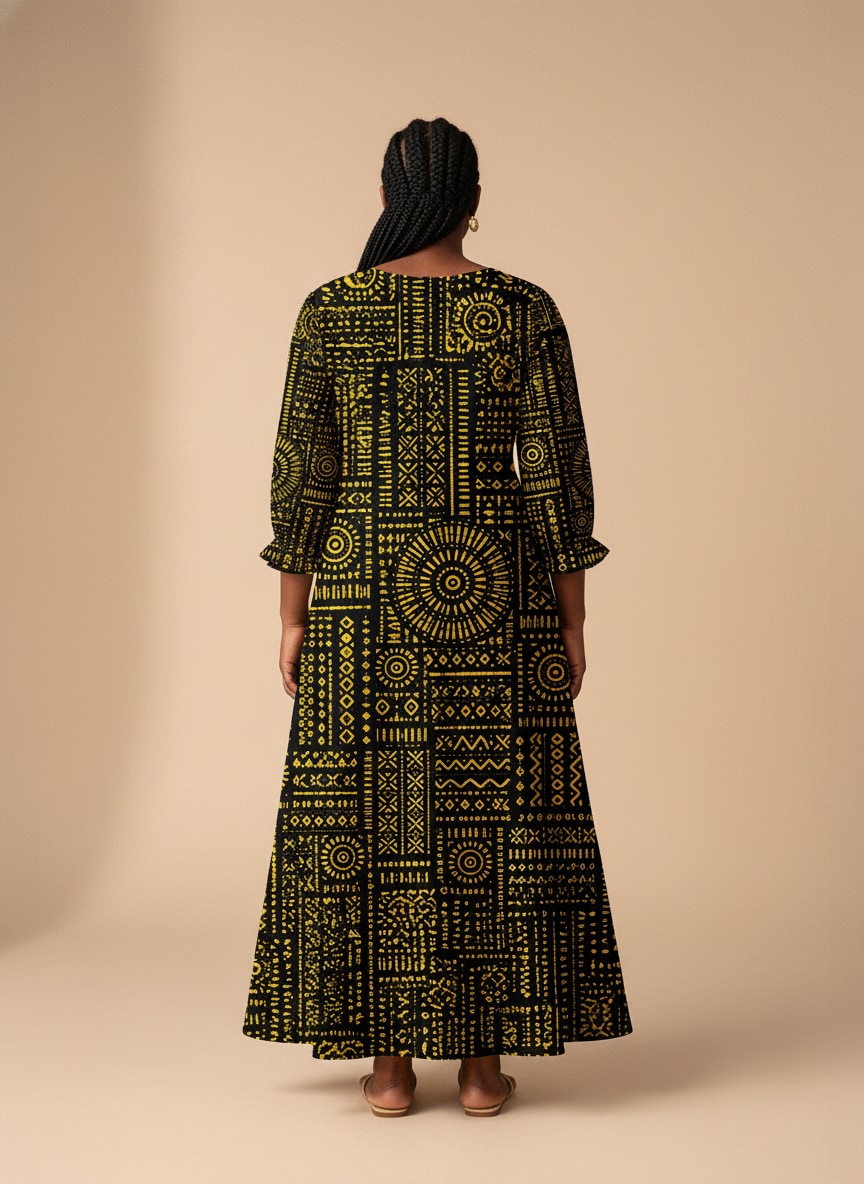 "Lamu" Long Sleeve Maxi Dress