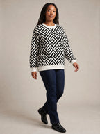 "Zamu" Sweatshirt — three-quarter view on model