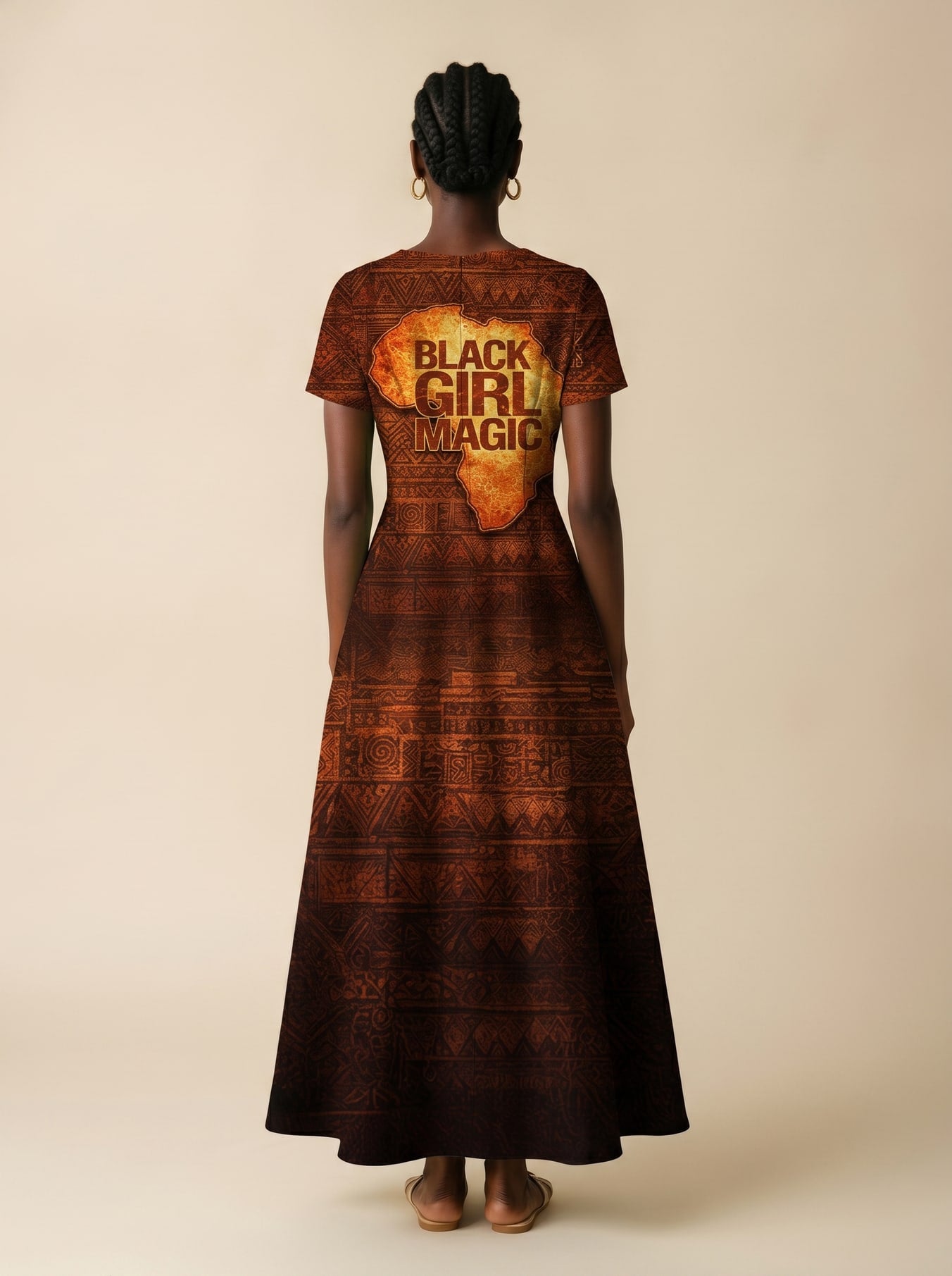 Black Girl Magic Short Sleeve Maxi Dress