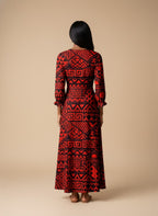 "Shaka" Burgundy Long Sleeve Maxi Dress
