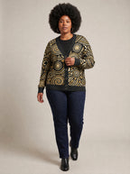 "Sahara" Cardigan — three-quarter view on model